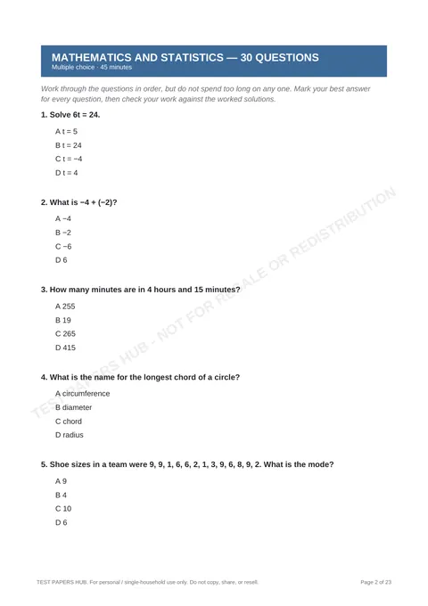 Questions preview