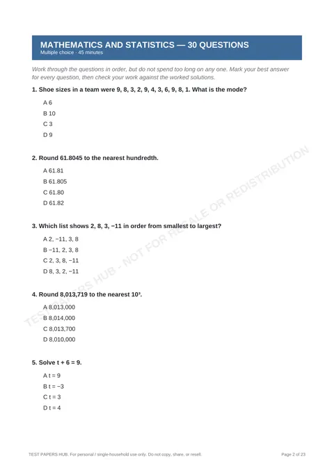Questions preview