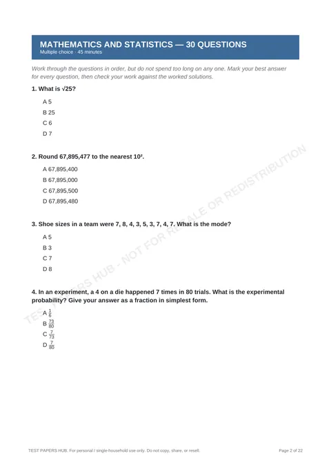 Questions preview
