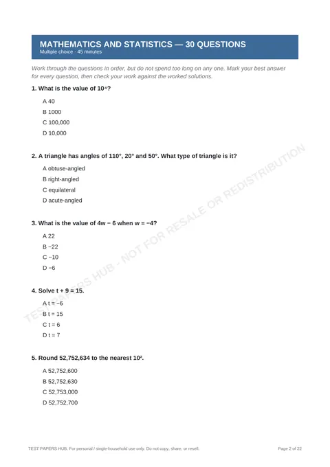 Questions preview