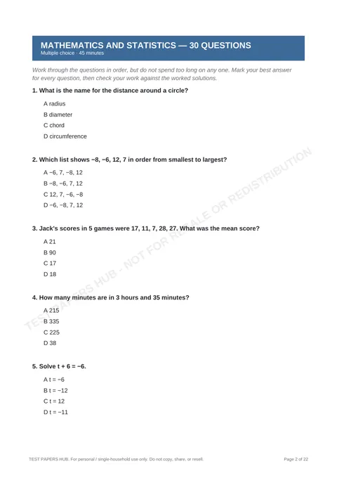 Questions preview