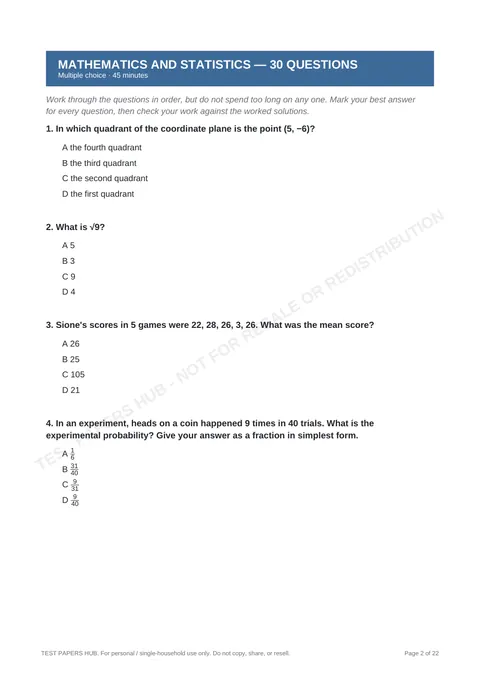 Questions preview