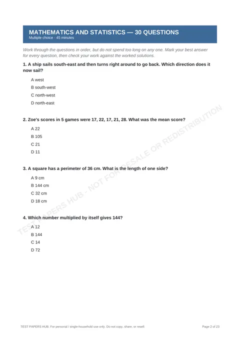 Questions preview