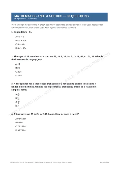Questions preview