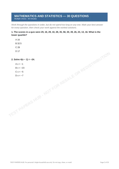 Questions preview
