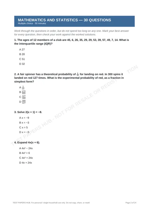 Questions preview