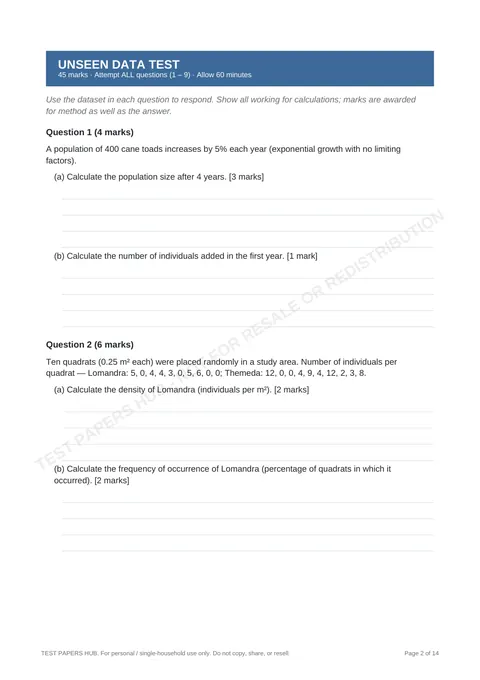 Questions preview