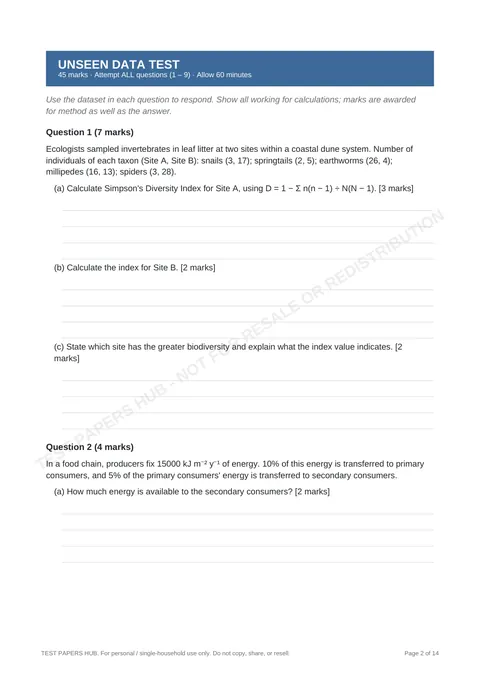 Questions preview