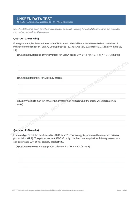 Questions preview