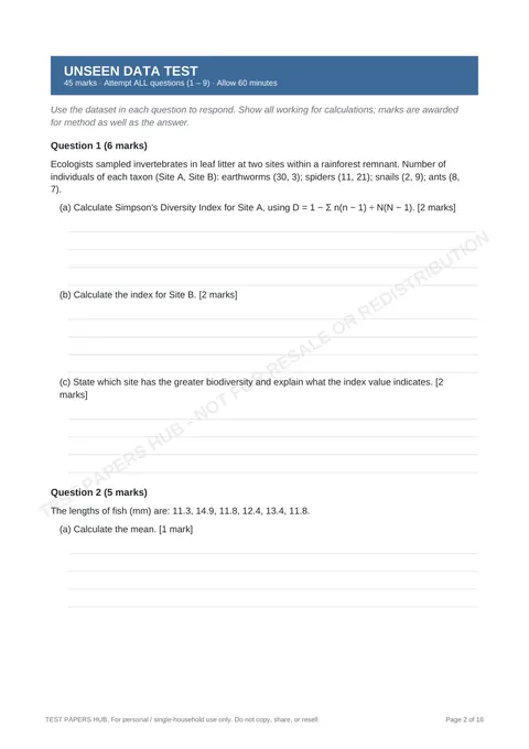 Questions preview