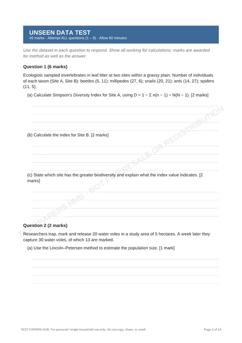 Questions preview