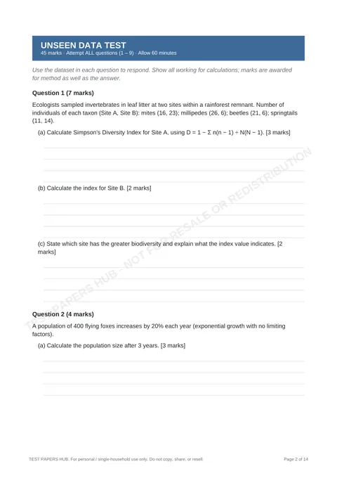 Questions preview