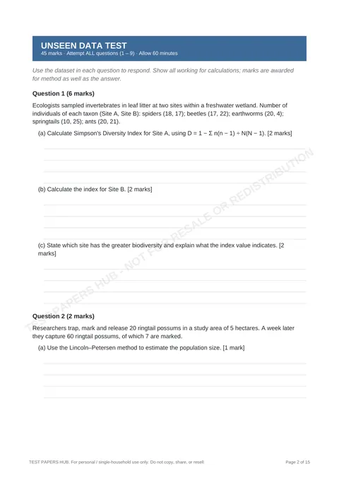 Questions preview