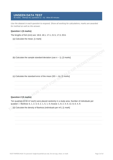 Questions preview