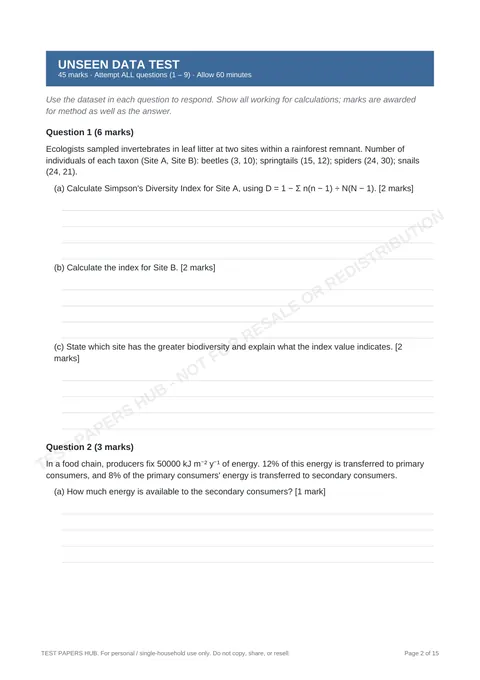 Questions preview