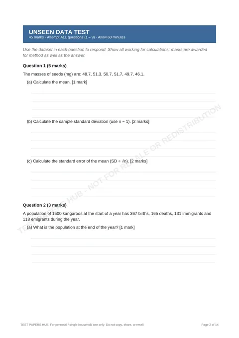 Questions preview