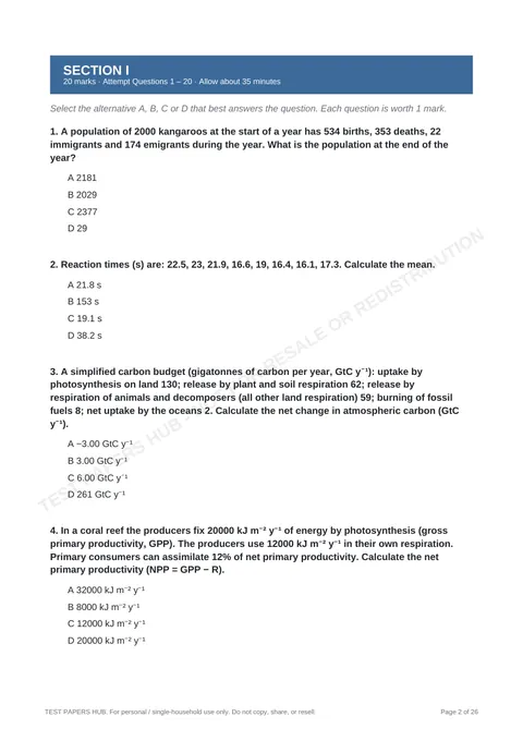 Questions preview