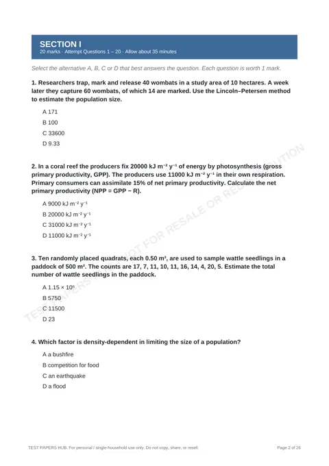Questions preview
