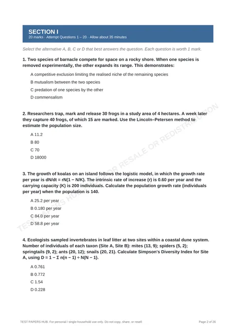 Questions preview
