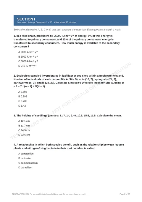 Questions preview