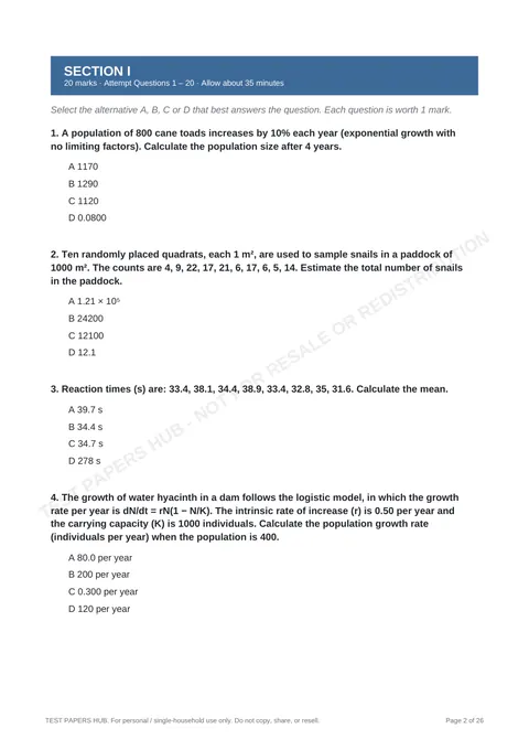 Questions preview
