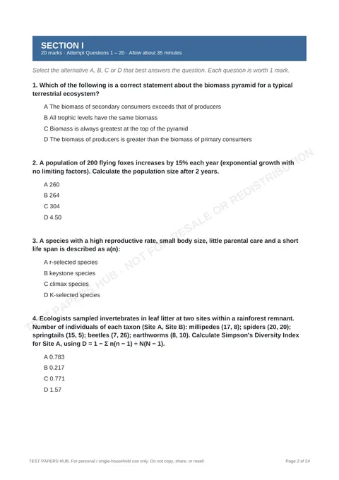 Questions preview