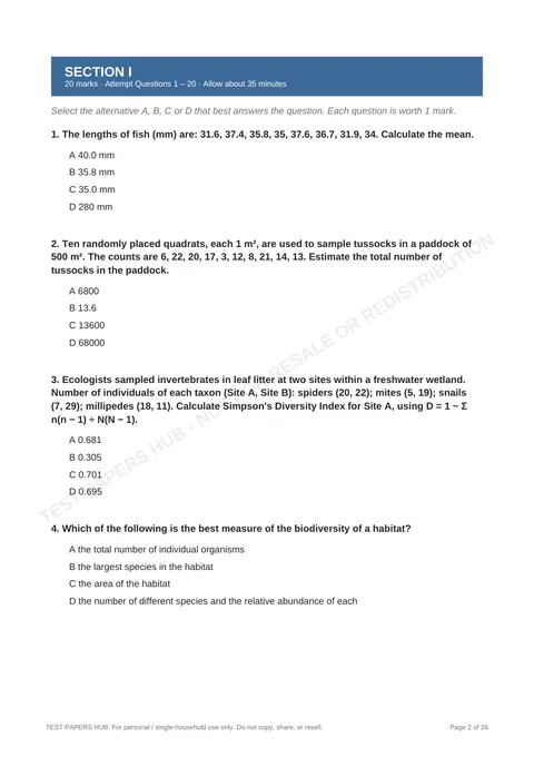 Questions preview