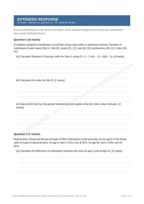 Questions preview