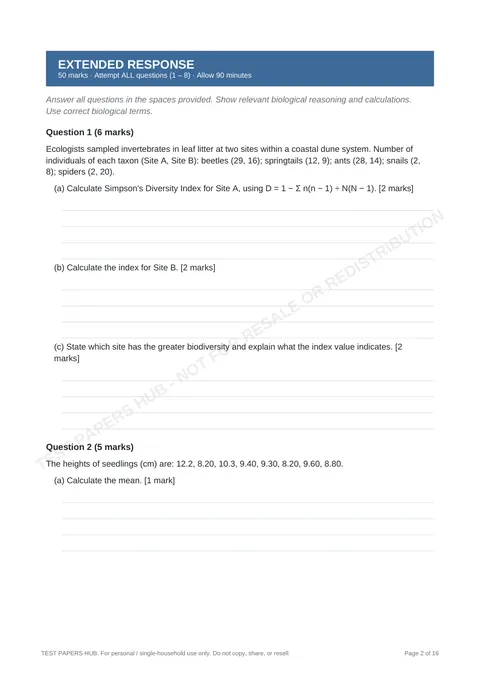 Questions preview