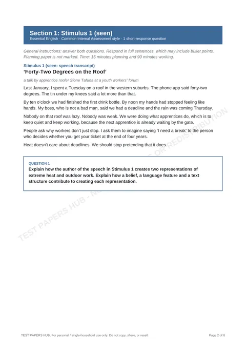 Questions preview