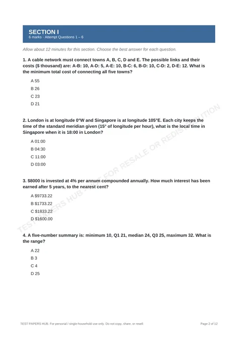 Questions preview