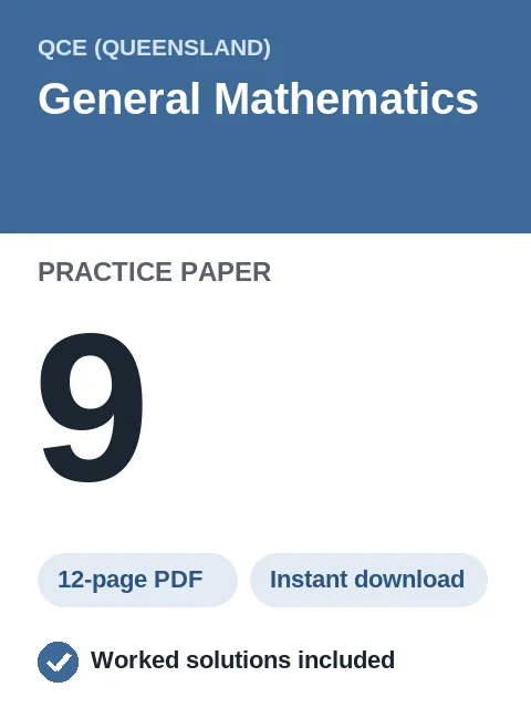 QCE General Mathematics Practice Paper 9