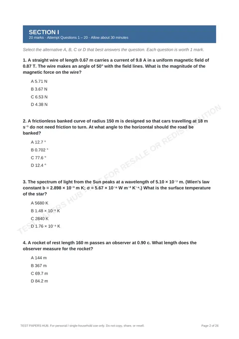 Questions preview