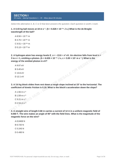Questions preview