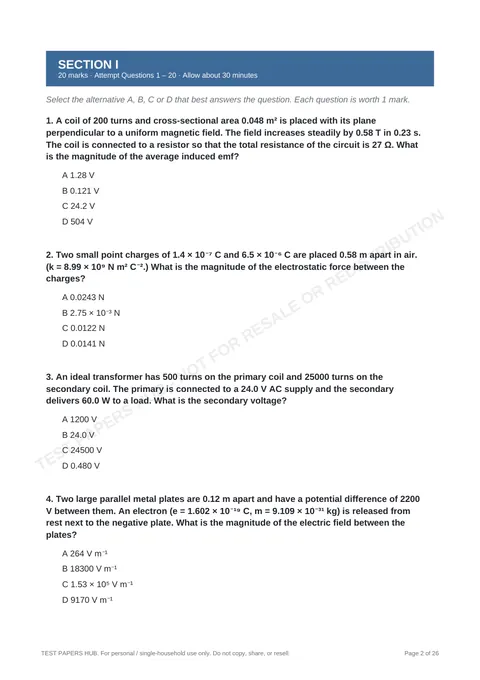 Questions preview