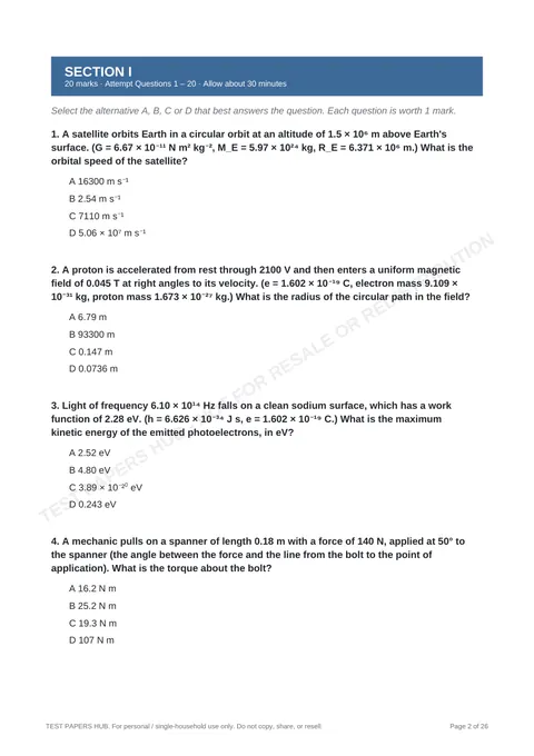 Questions preview