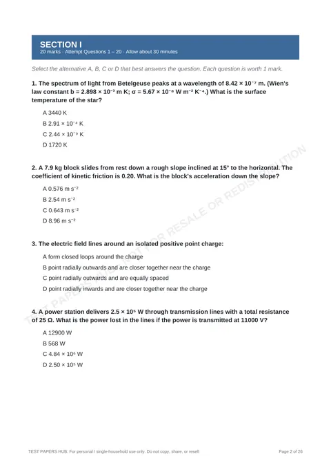 Questions preview
