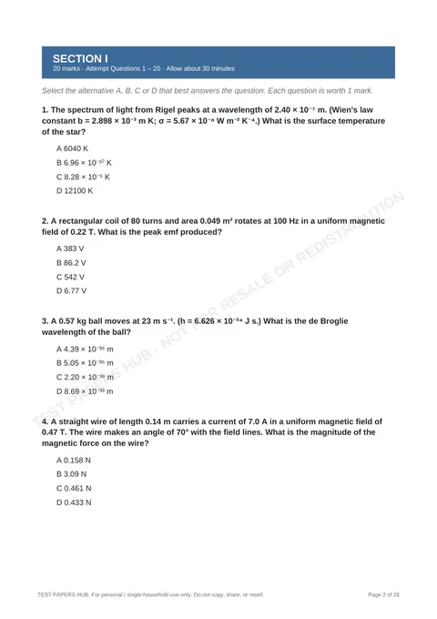 Questions preview