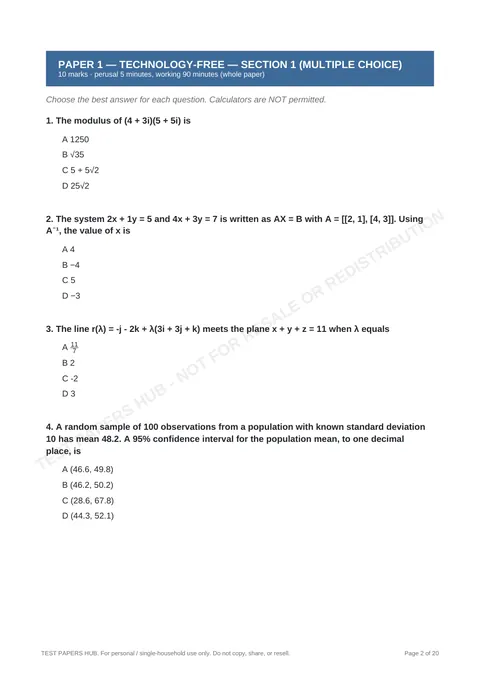 Questions preview