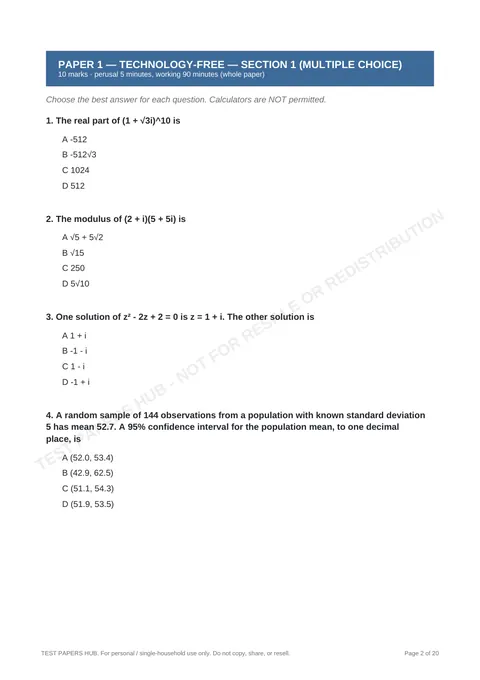 Questions preview