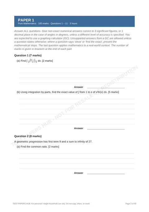 Questions preview