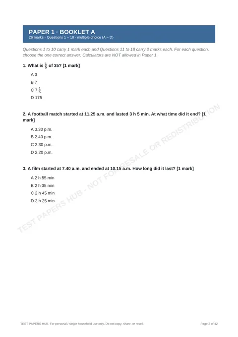 Questions preview