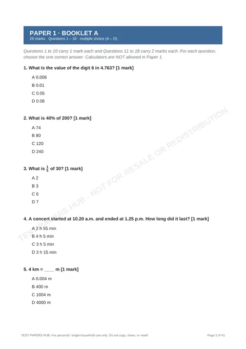 Questions preview