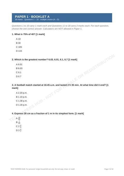 Questions preview