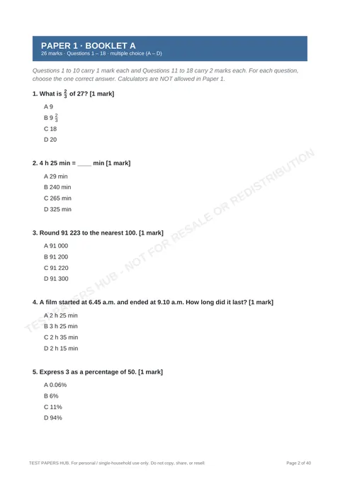 Questions preview