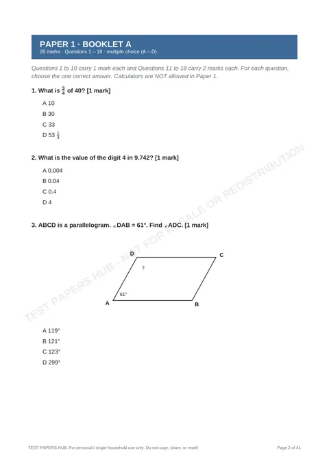 Questions preview