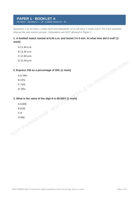 Questions preview
