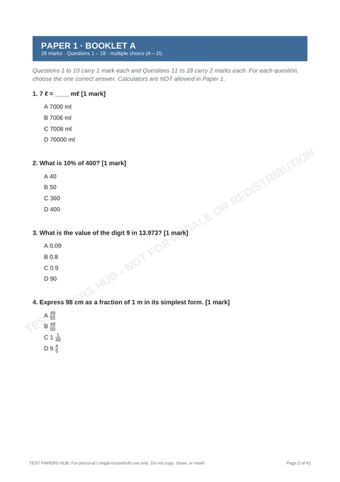 Questions preview