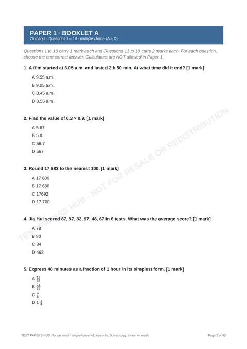 Questions preview