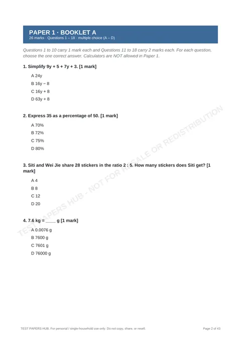 Questions preview